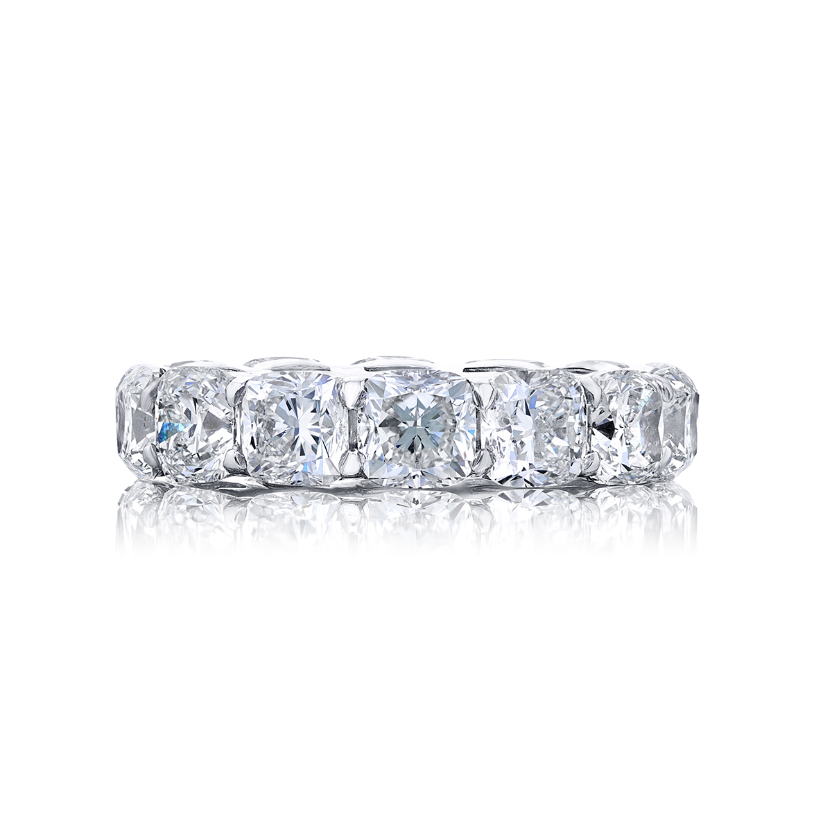 Platinum Cushion-Cut Diamond Eternity Band