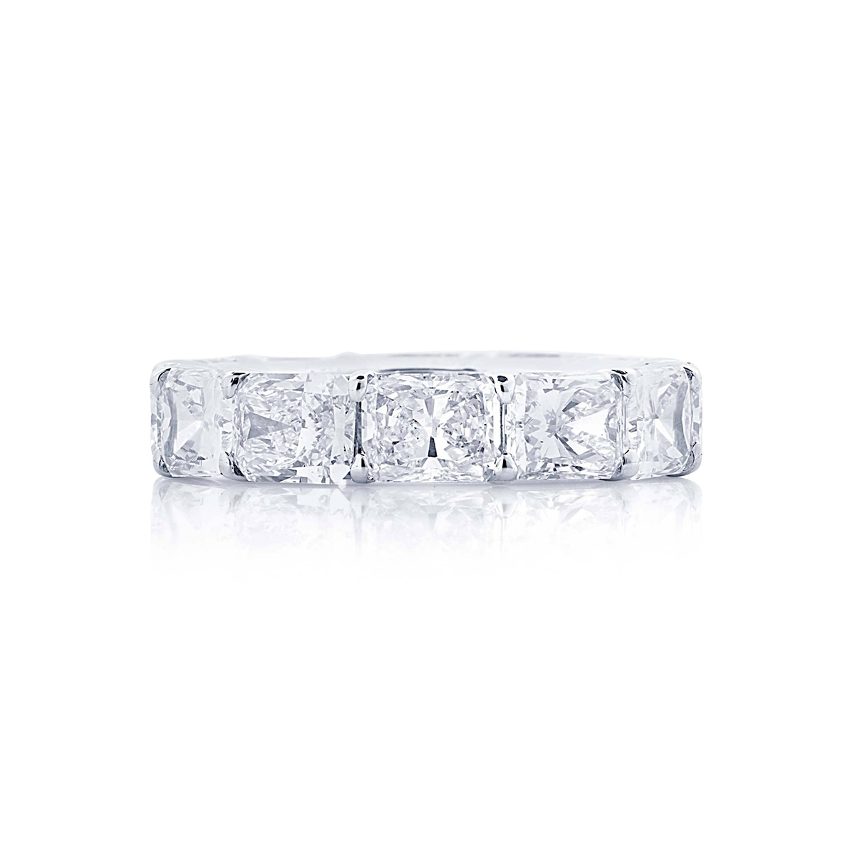 Platinum Radiant-Cut Diamond Eternity Band