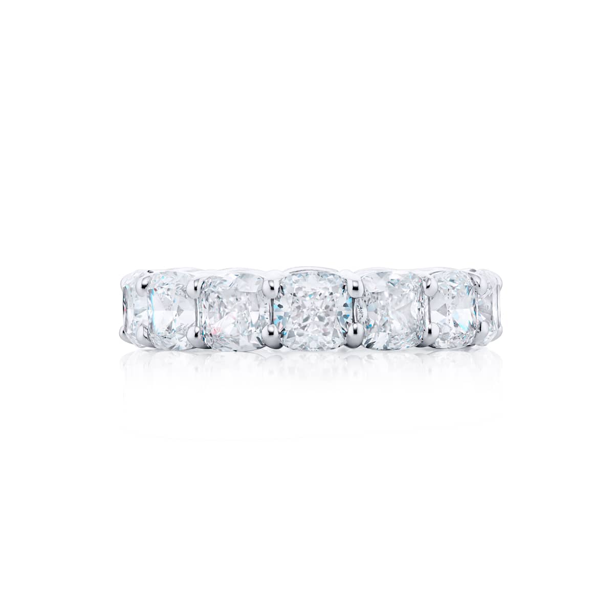 Platinum Cushion-Cut Diamond Certified Eternity Band