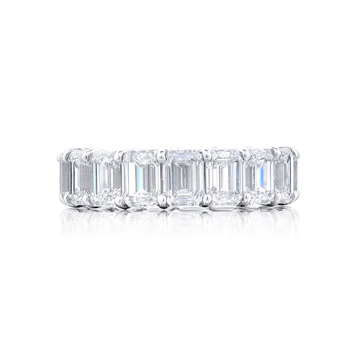 Platinum Emerald-Cut Diamond Eternity Band