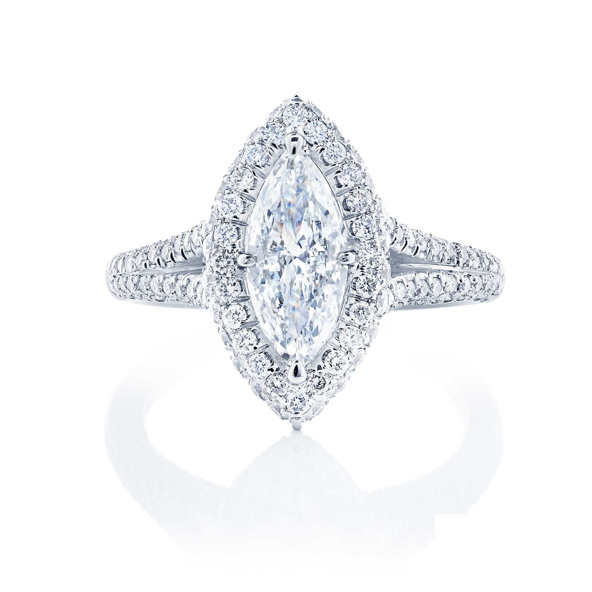 Platinum Marquise Diamond GIA Certified Micro Pav? Engagement Ring