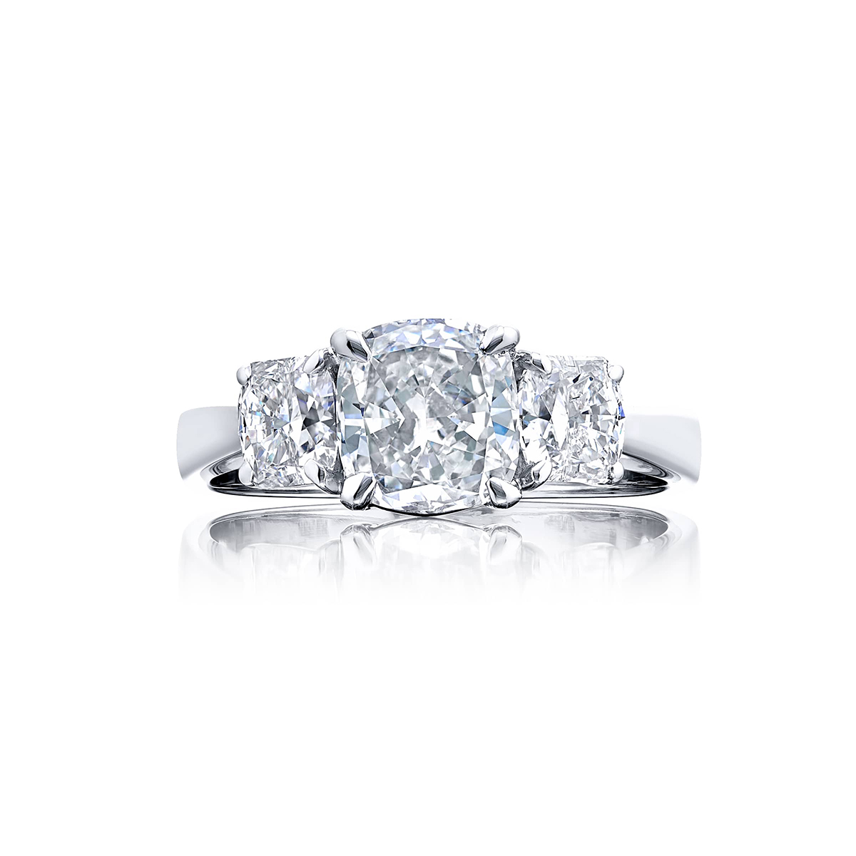 Platinum Cushion-Cut Diamond GIA Certified Engagement Ring
