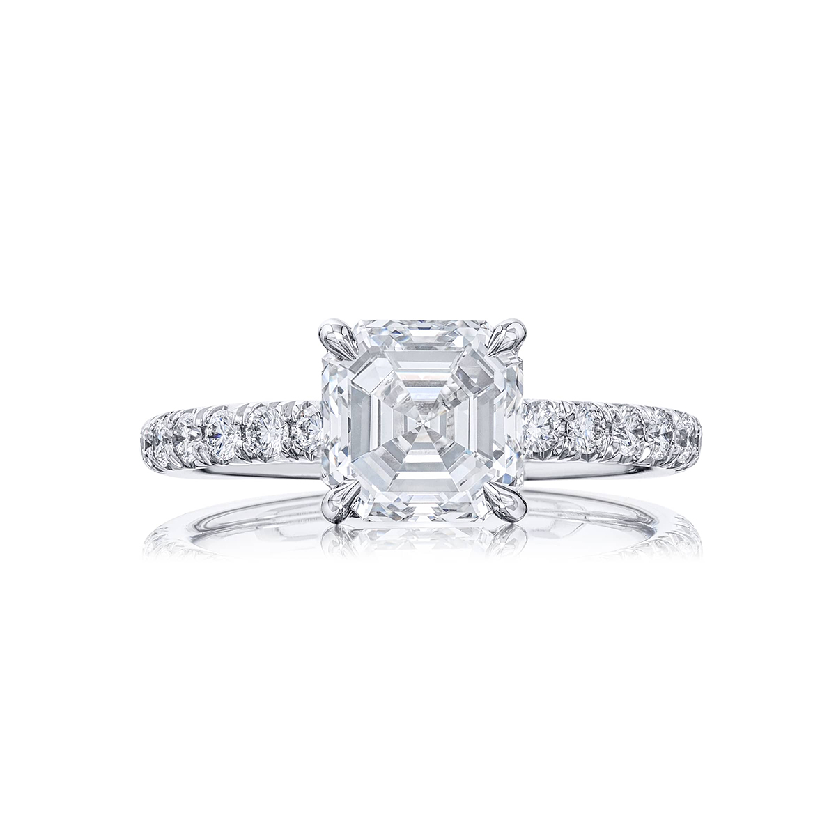 Platinum Square Emerald-Cut Diamond GIA Certified Engagement Ring