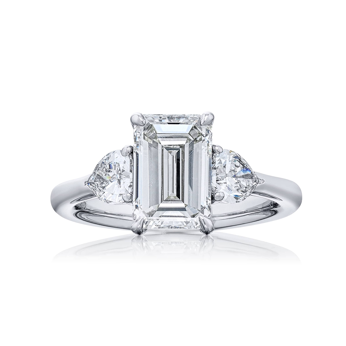 Platinum Emerald-Cut Diamond GIA Certified Engagement Ring