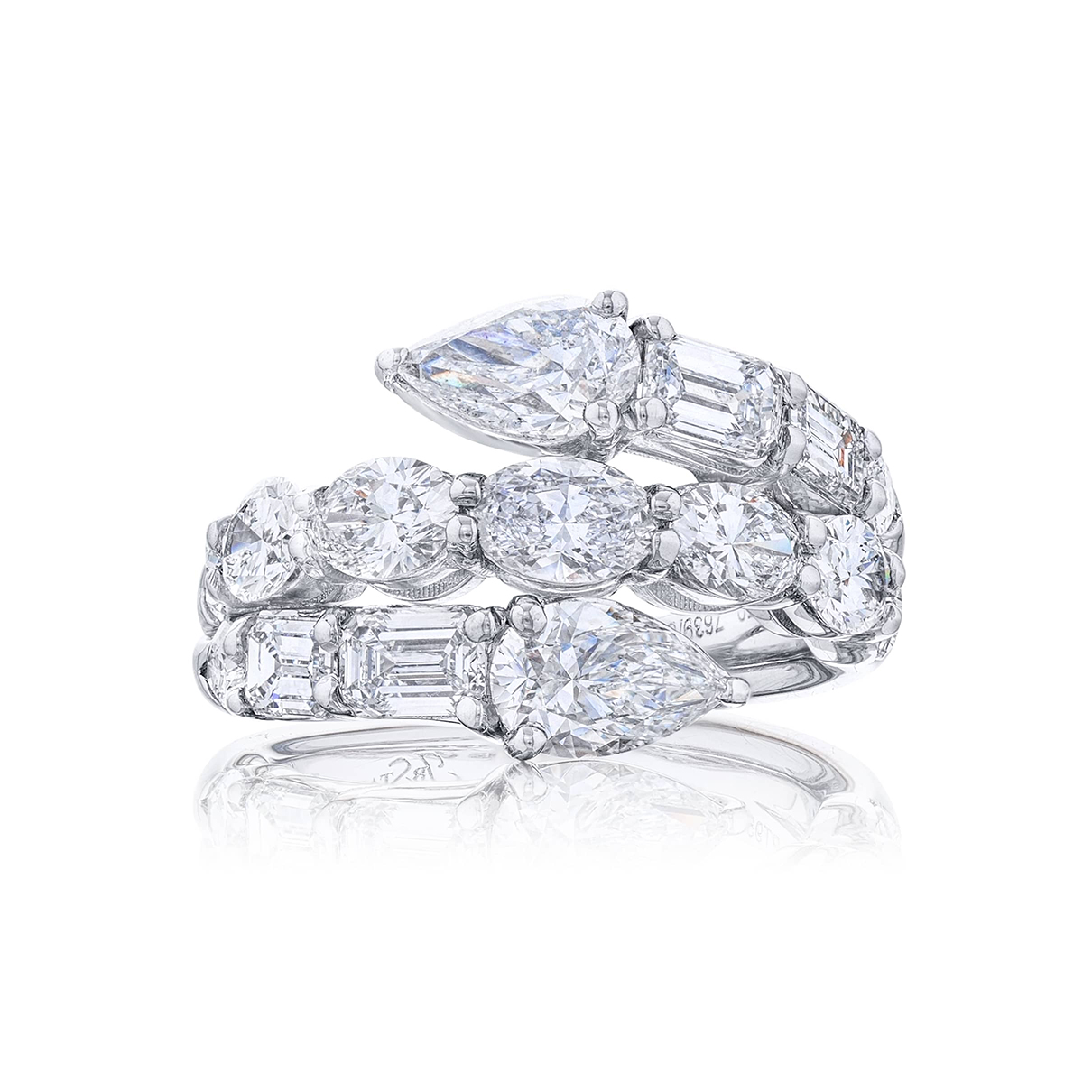 Platinum Pear-Shaped Diamond Certified Twogether Ring