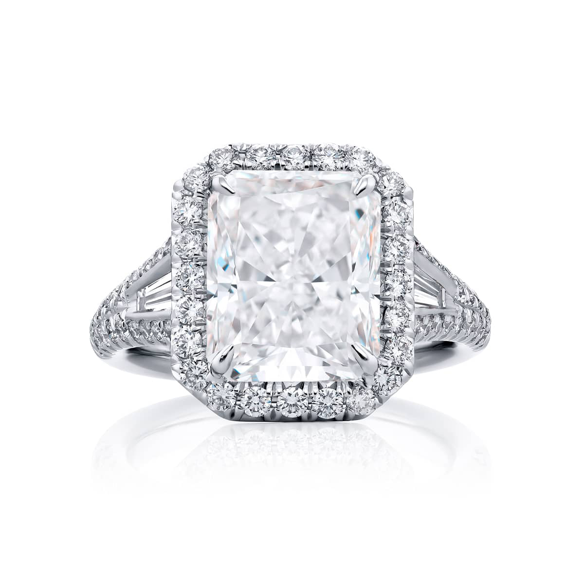 Platinum Radiant-Cut Diamond GIA Certified Micro Pav? Engagement Ring