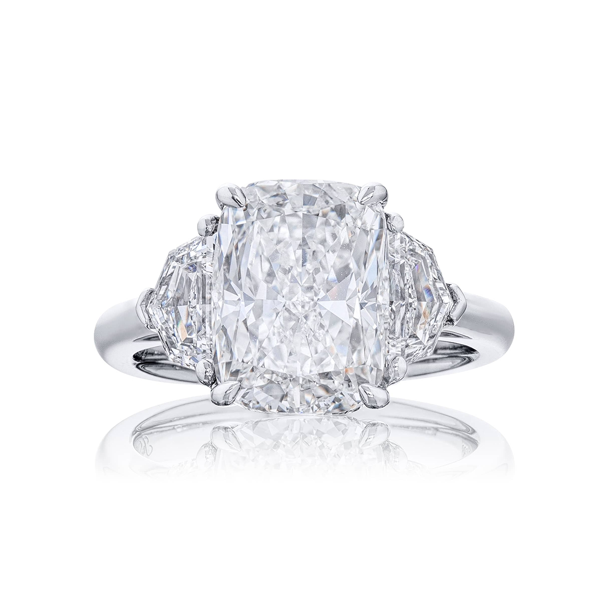 Platinum Cushion-Cut Diamond GIA Certified Engagement Ring
