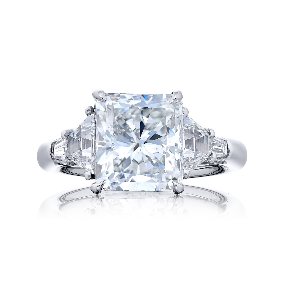 Platinum Radiant-Cut Diamond GIA Certified Engagement Ring