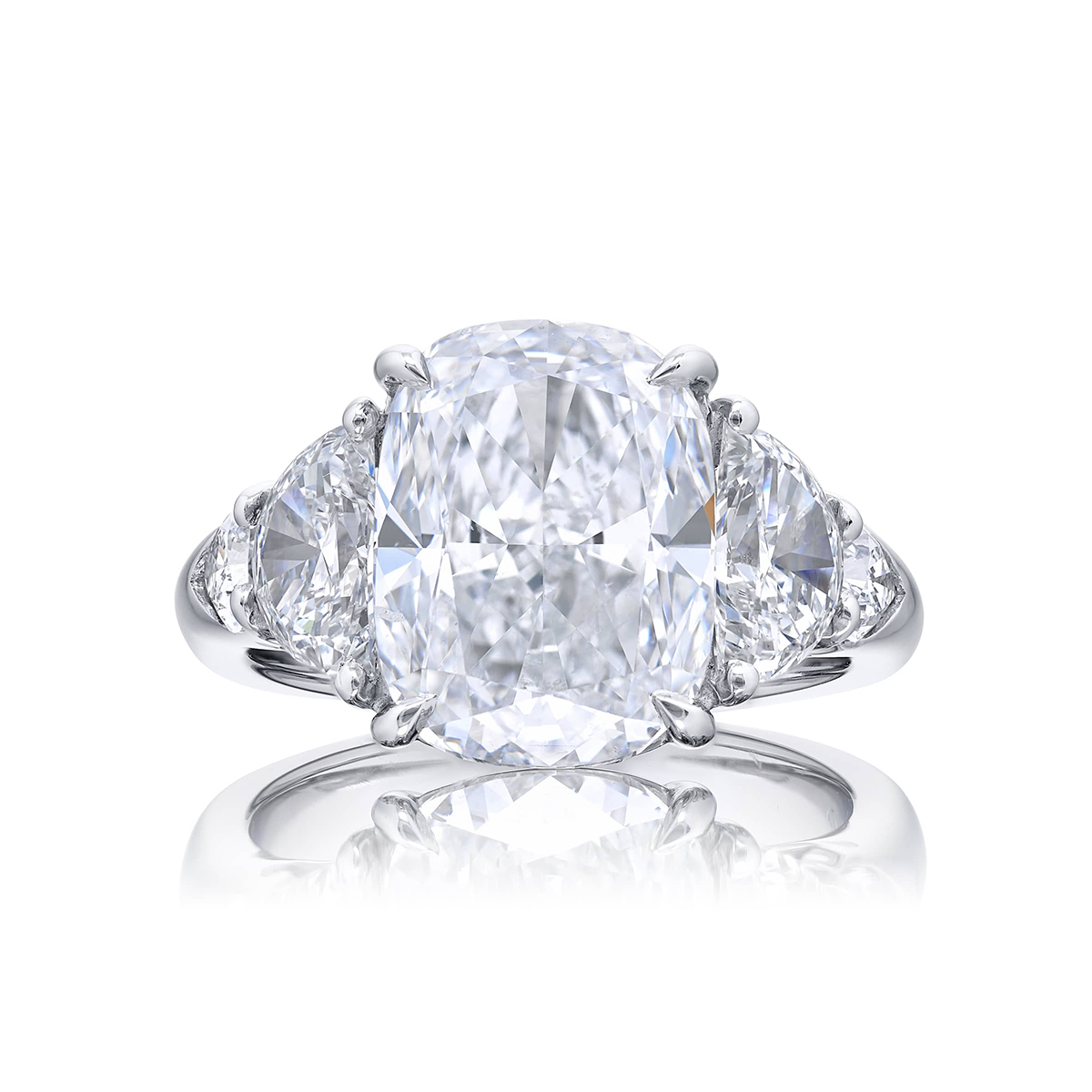 Platinum Cushion-Cut Diamond GIA Certified Engagement Ring