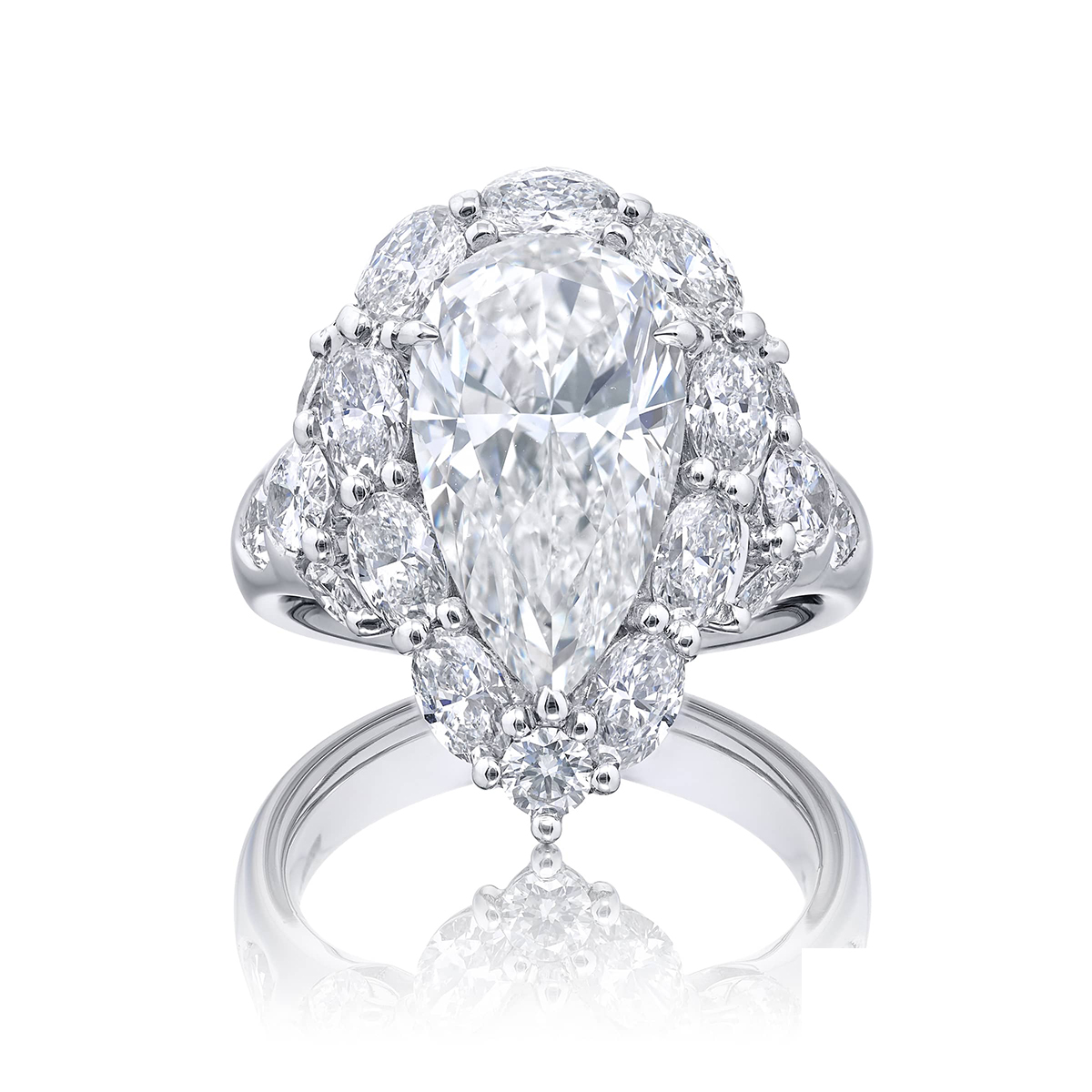 Platinum Pear-Shaped Diamond GIA Certified Engagement Ring