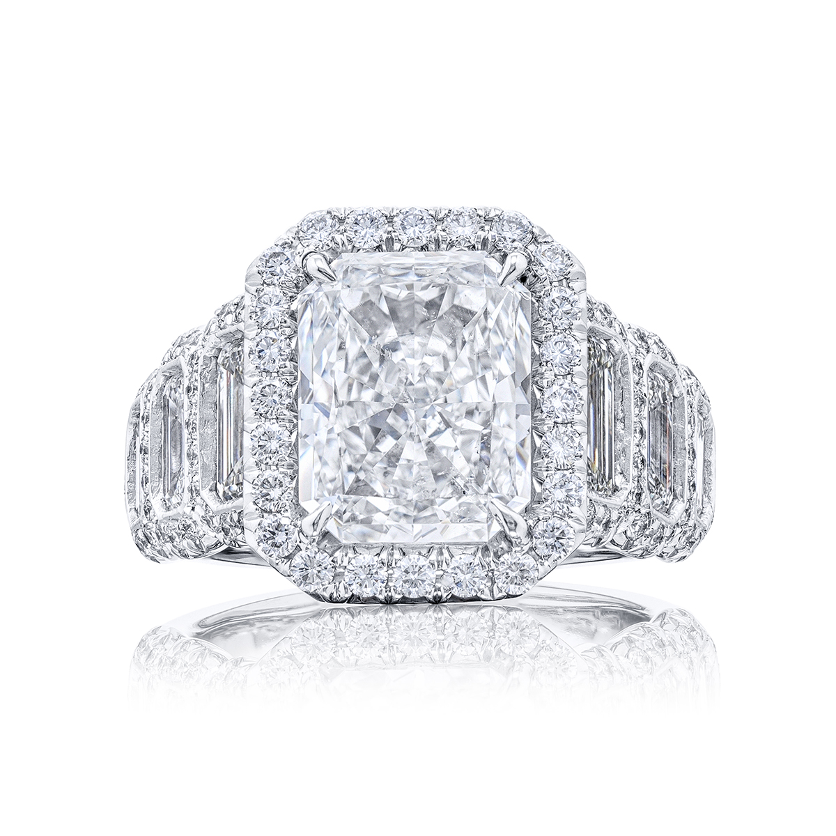 Platinum Radiant-Cut Diamond GIA Certified Micro Pav? Engagement Ring