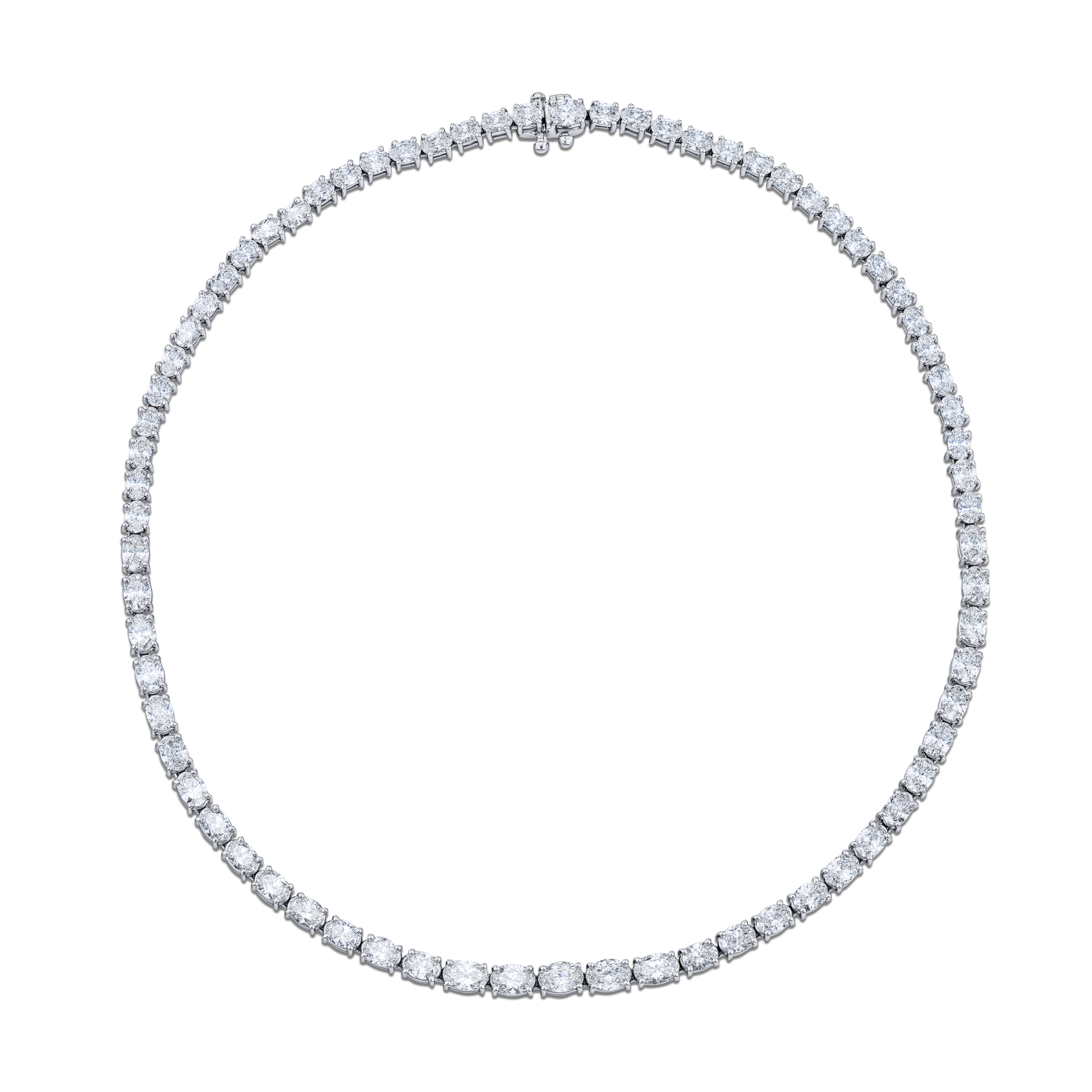Platinum Oval Diamond Necklace