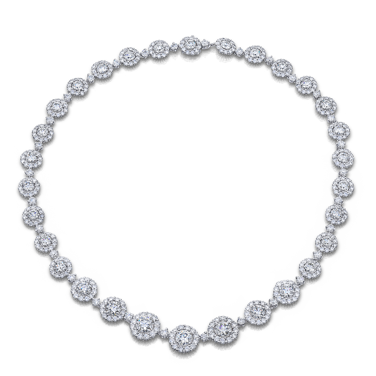 Platinum Round Diamond Certified Necklace