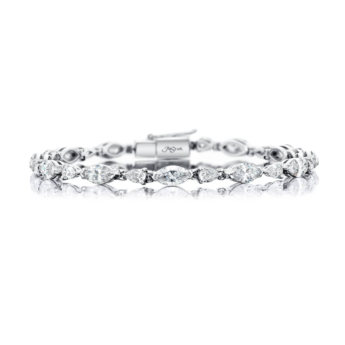 Platinum Marquise and Pear-Shaped Diamond Bracelet