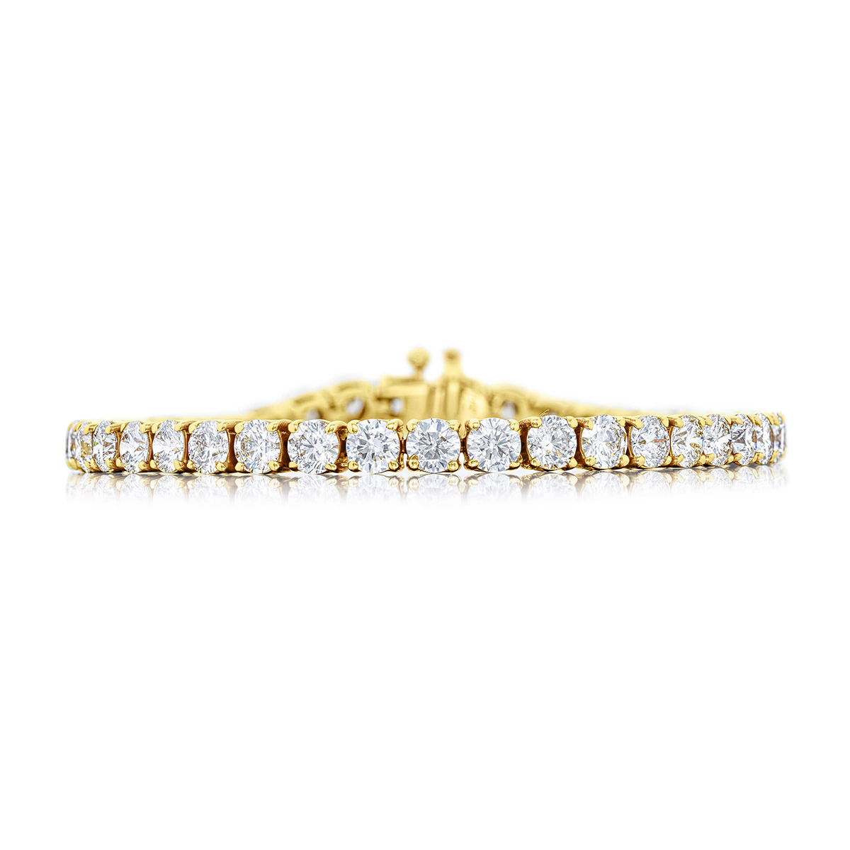 18K Yellow Gold Round Diamond Bracelet