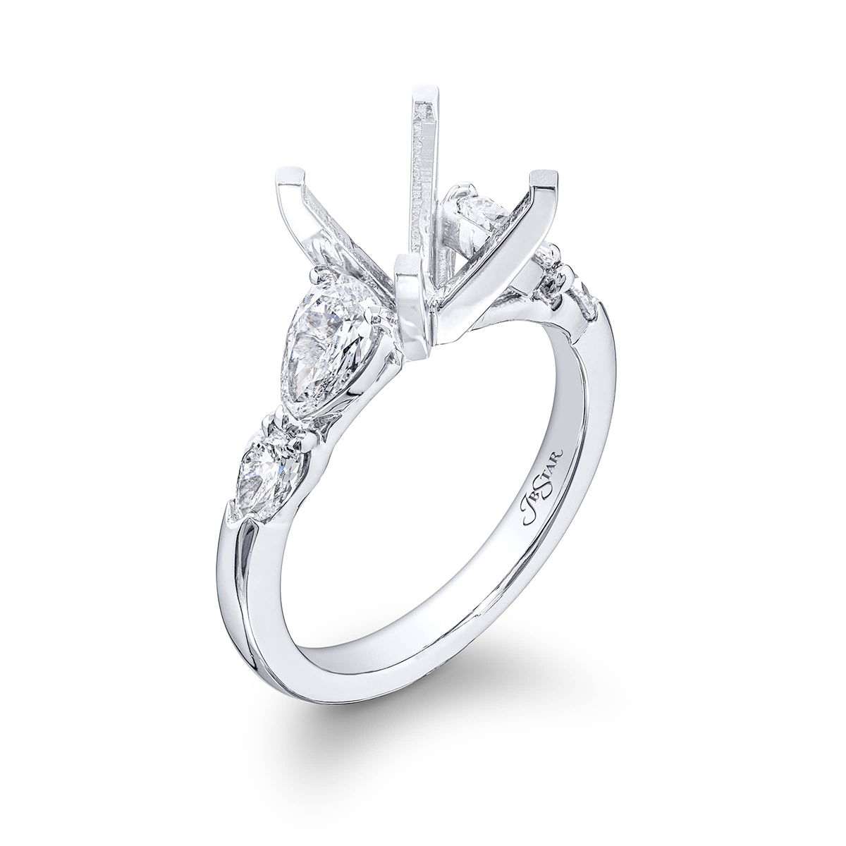 Diamond Semi-Mount Pear-Shaped 1.10 ctw. Shared Prong