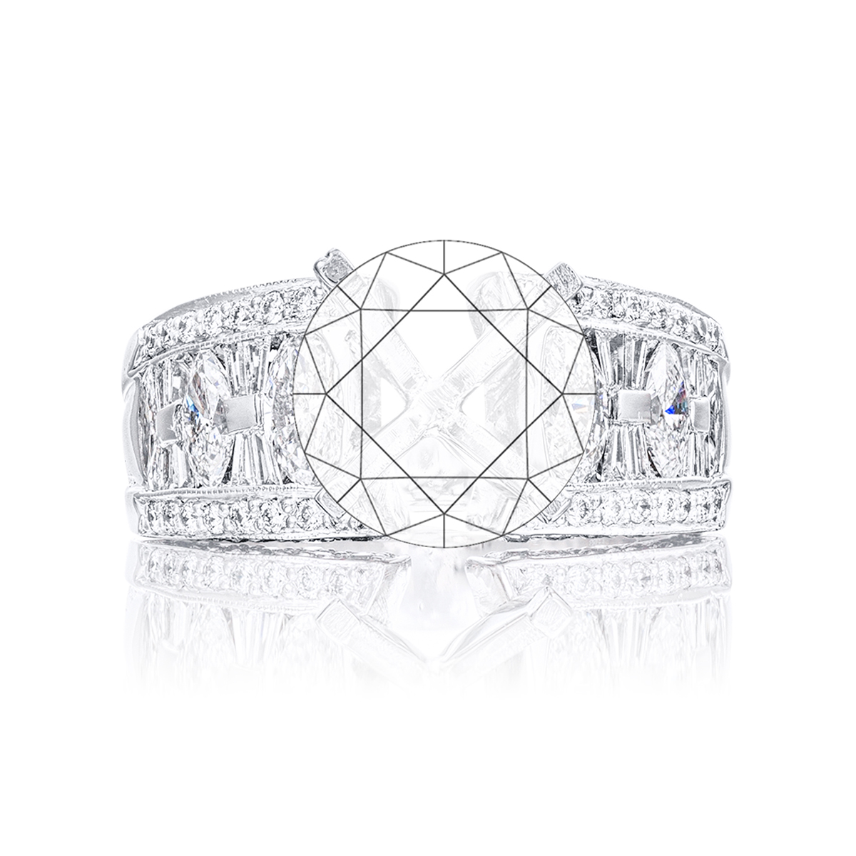 Semi Mount Signature Design Marquise Baguette Round Diamond