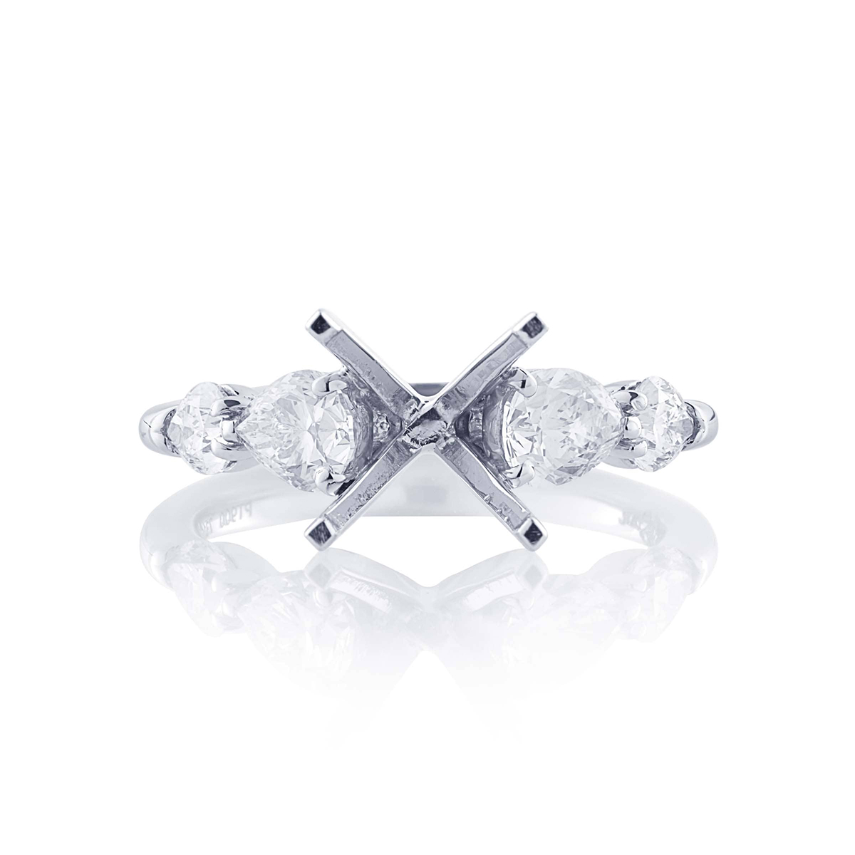 Diamond Semi-Mount Pear-Shaped 1.48 ctw. Shared Prong