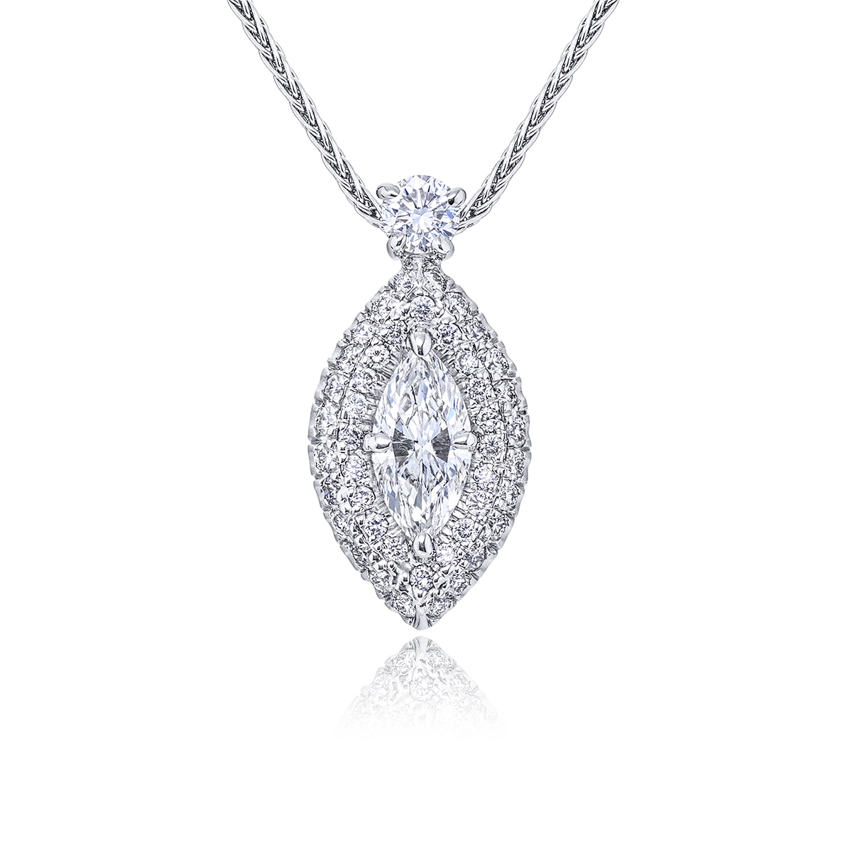 Platinum Marquise Diamond Pendant