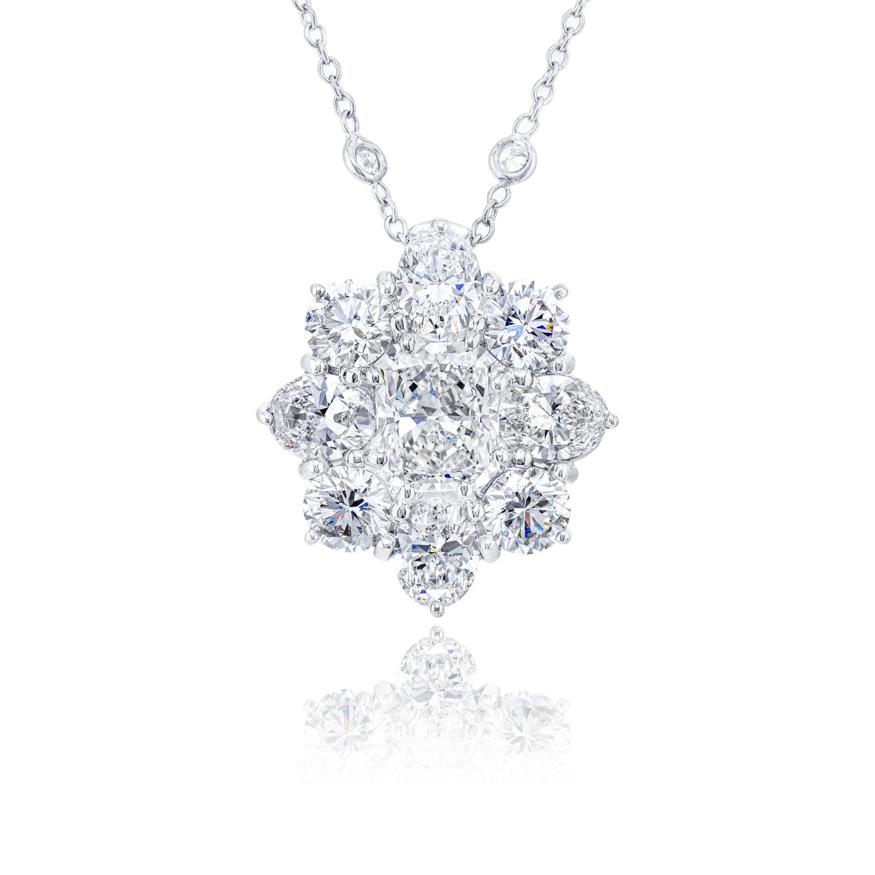 Platinum Radiant-Cut Diamond Certified Pendant