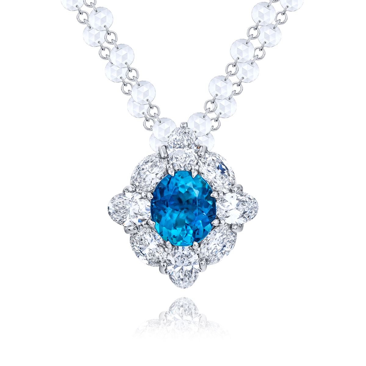Platinum Oval Brazilian Paraiba Certified Pendant