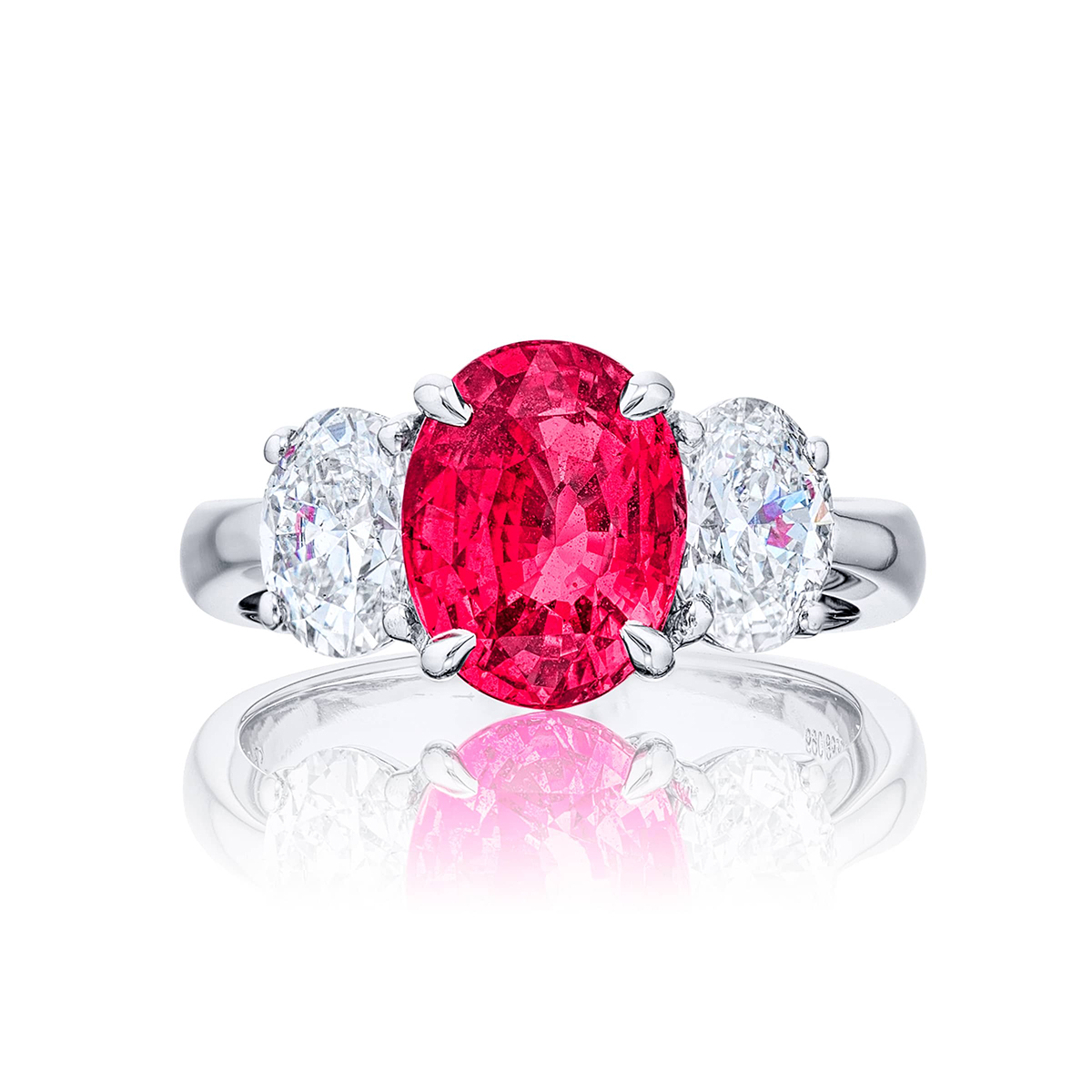 Platinum Oval Pink Sapphire Certified Ring