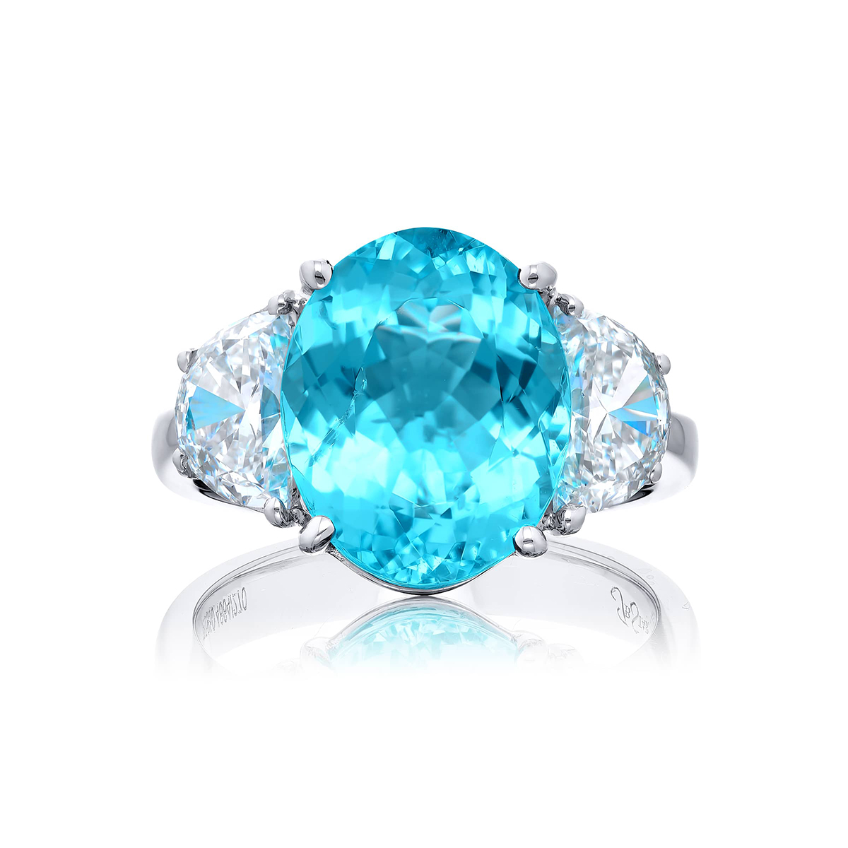 Platinum Oval Paraiba Ring