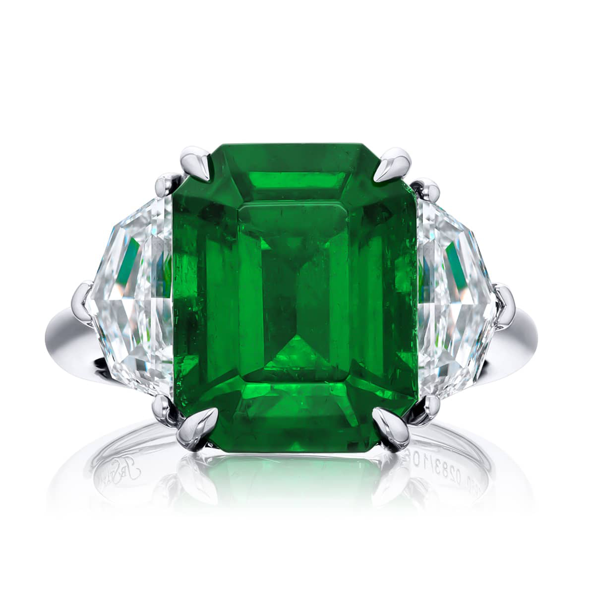 Platinum Emerald-Cut Colombian Emerald Ring