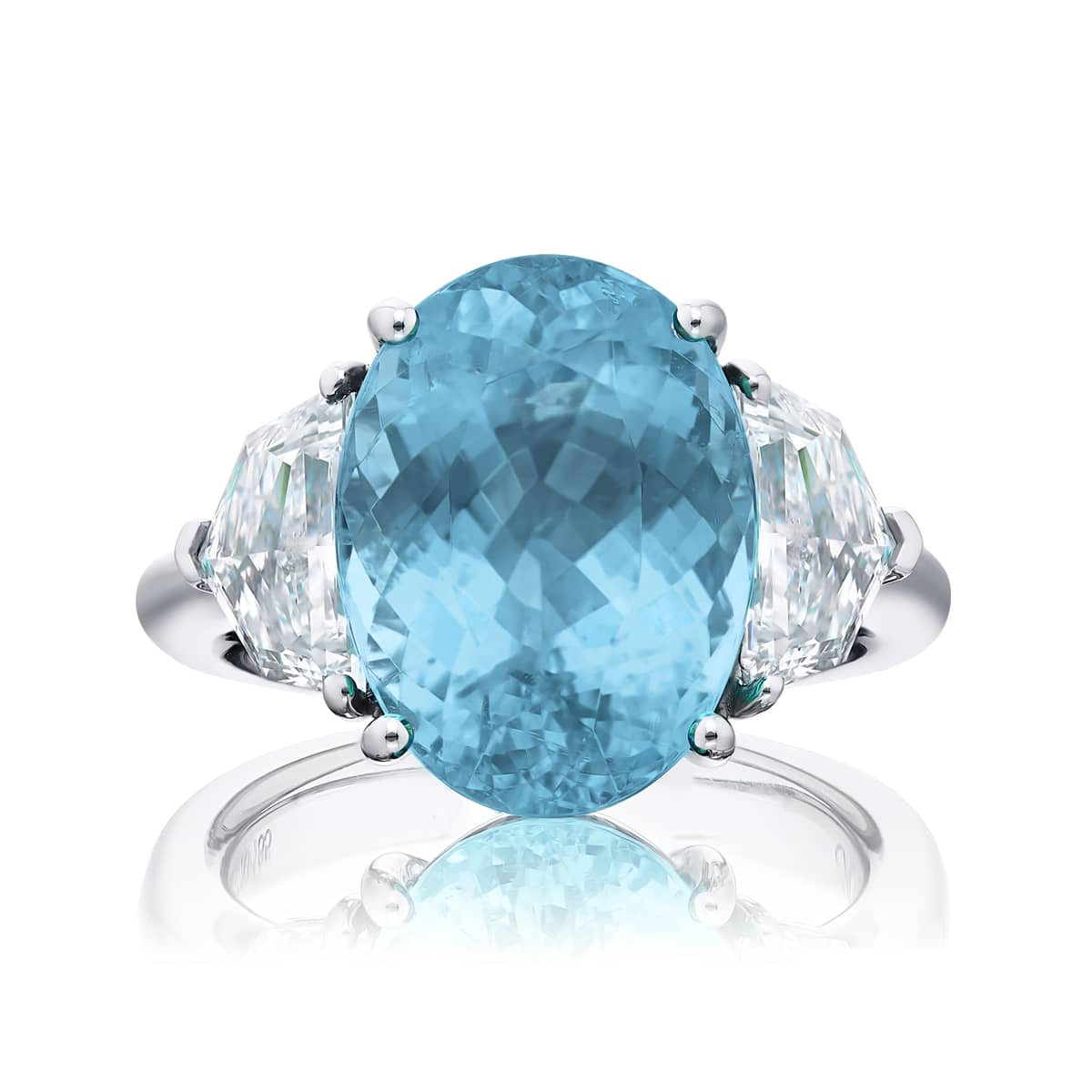 Platinum Oval Paraiba Certified Ring
