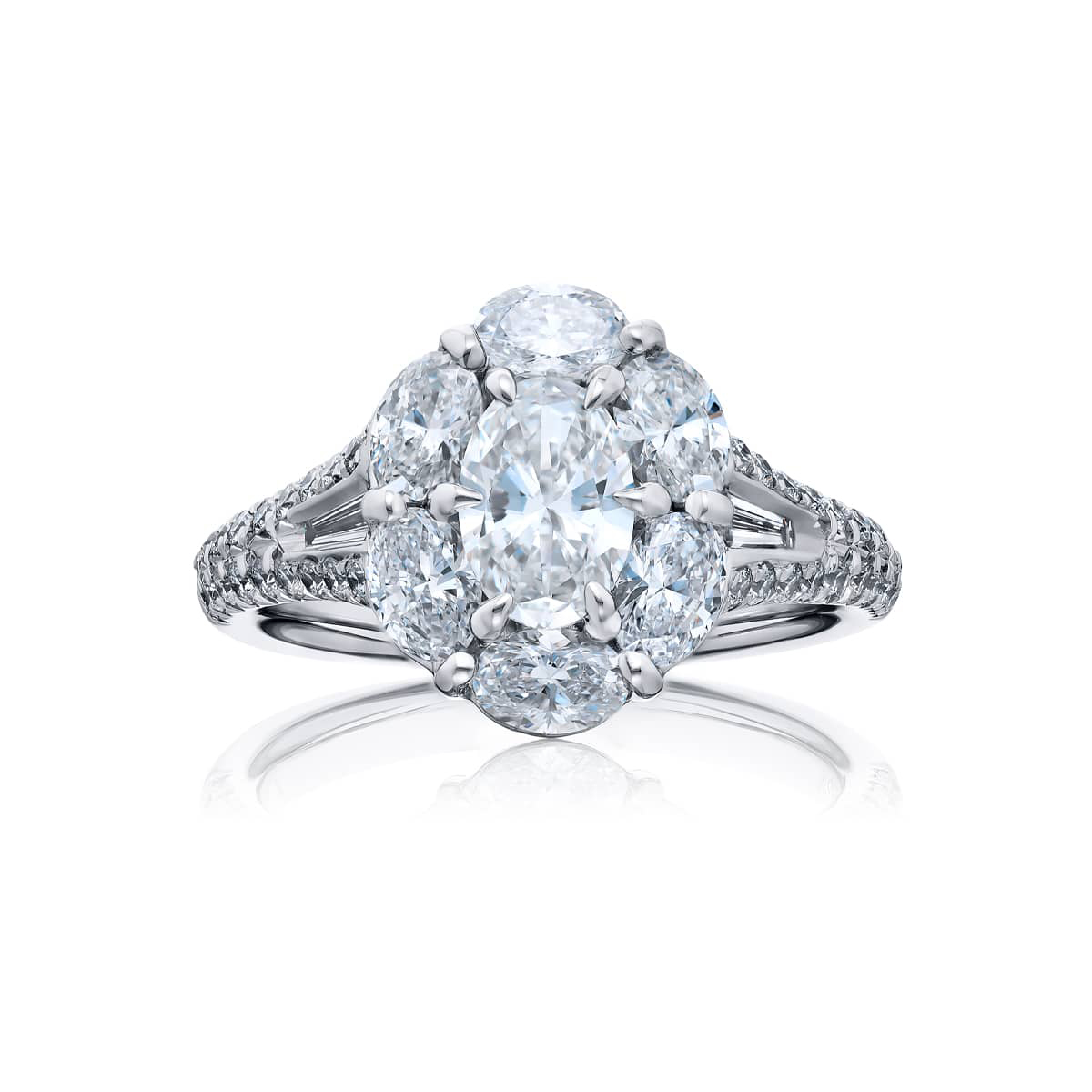 Platinum Oval Diamond GIA Certified Micro Pav? Engagement Ring
