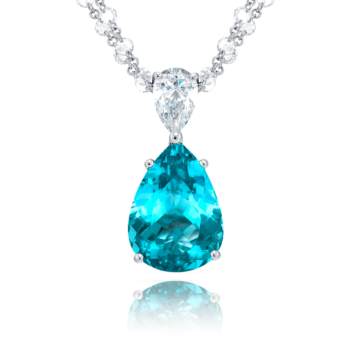 Platinum Pear-Shaped Paraiba Certified Pendant
