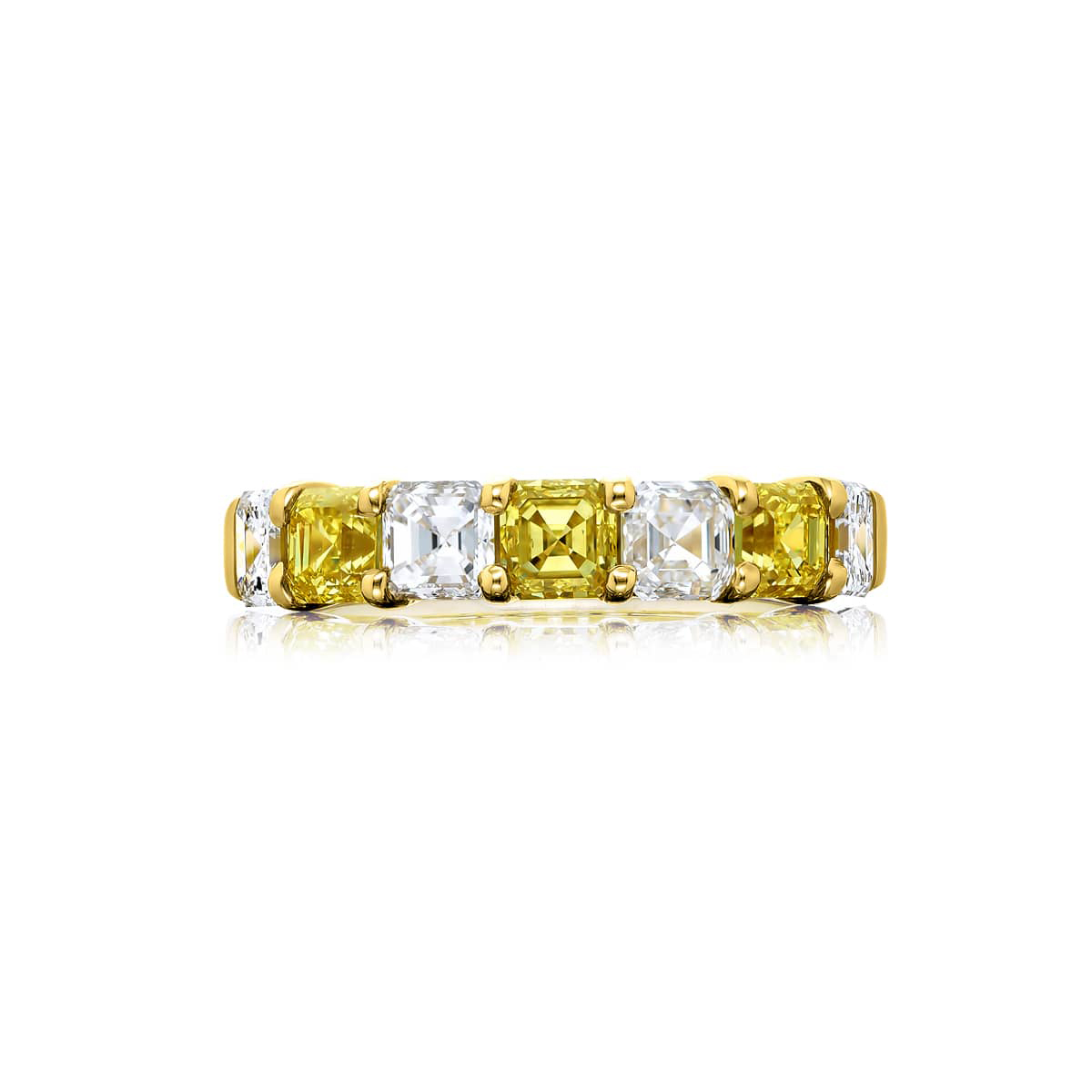 18K Yellow Gold Fancy Yellow Diamond Single-Row Band