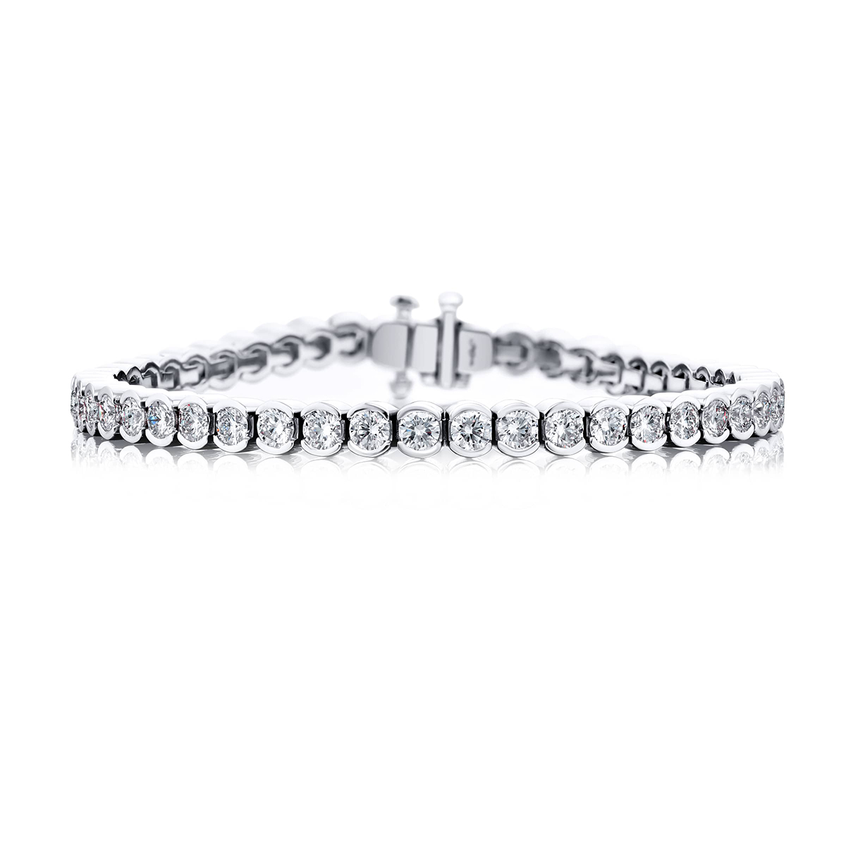 Platinum Round Diamond Bracelet