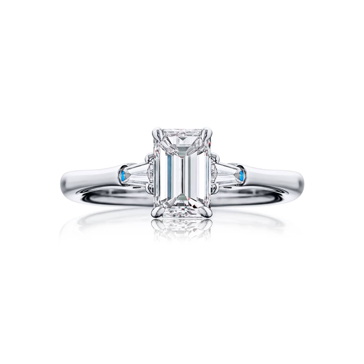 Platinum Emerald-Cut Diamond GIA Certified Engagement Ring