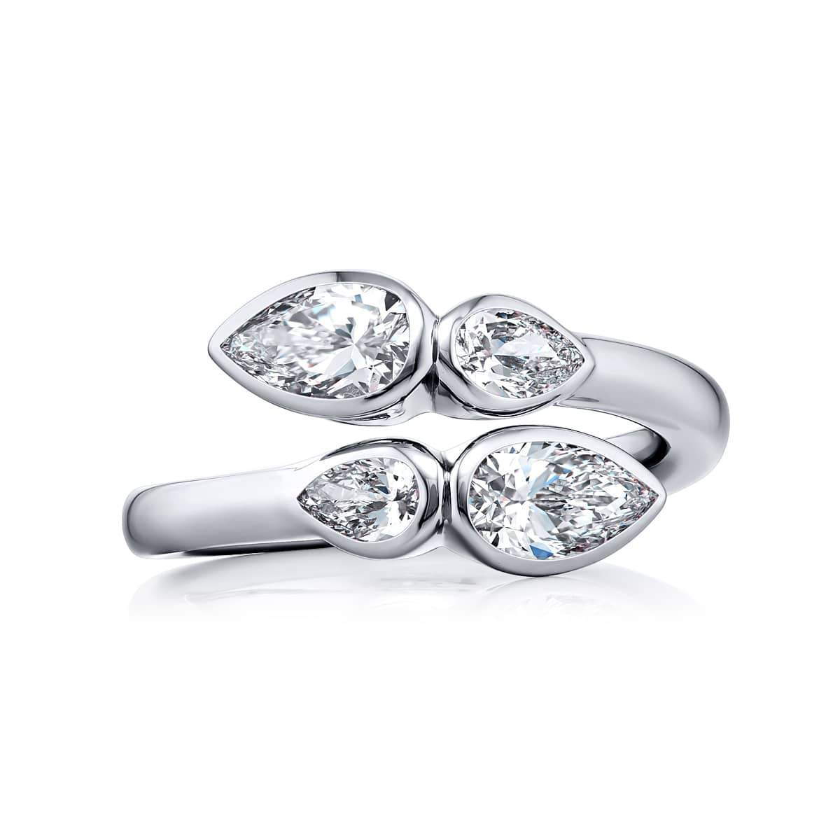 Platinum Pear-Shaped Diamond Certified Twogether Ring