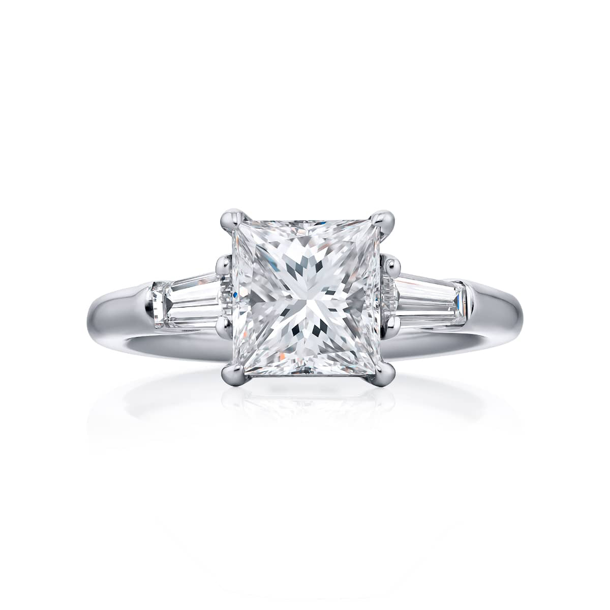 Platinum Princess-Cut Diamond GIA Certified Engagement Ring