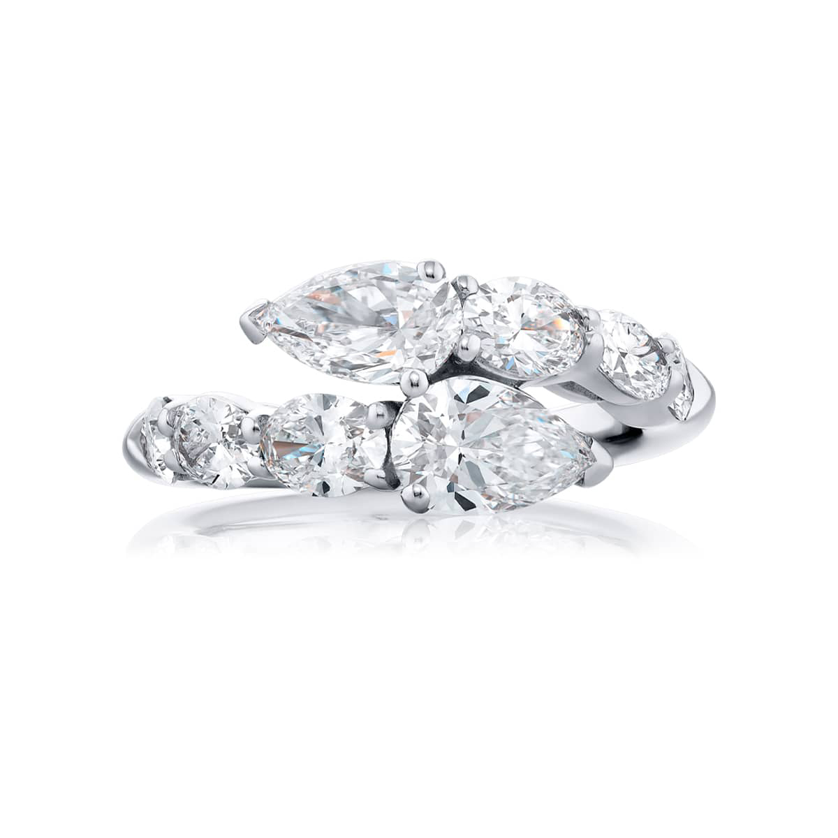 Platinum Pear-Shaped Diamond Certified Twogether Ring