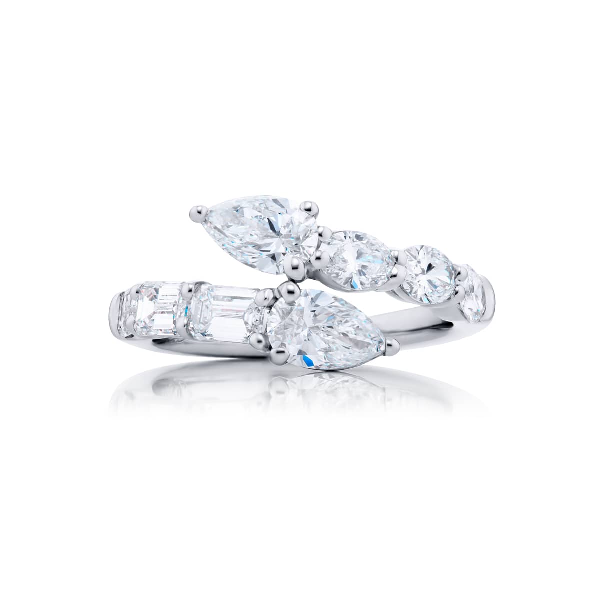 Platinum Pear-Shaped Diamond Twogether Ring