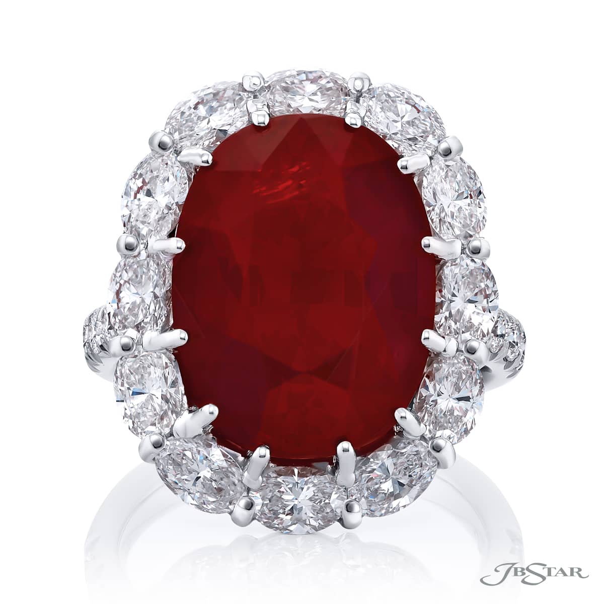 Platinum Oval Burmese Ruby Certified Ring