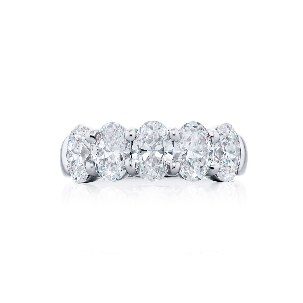 Platinum Oval Diamond Single-Row GIA Certified Band