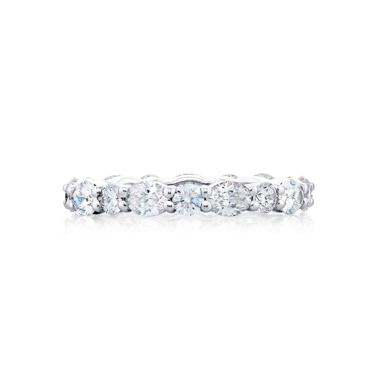 Platinum Oval and Round Diamond Eternity Band