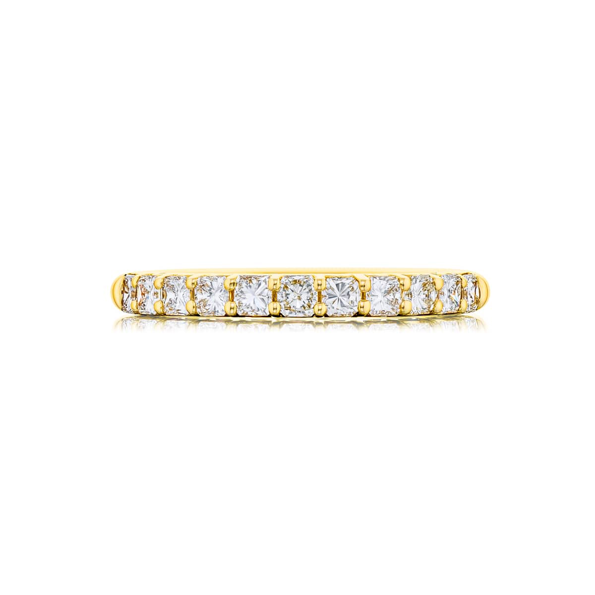 18K Yellow Gold Radiant-Cut Diamond Single-Row Band