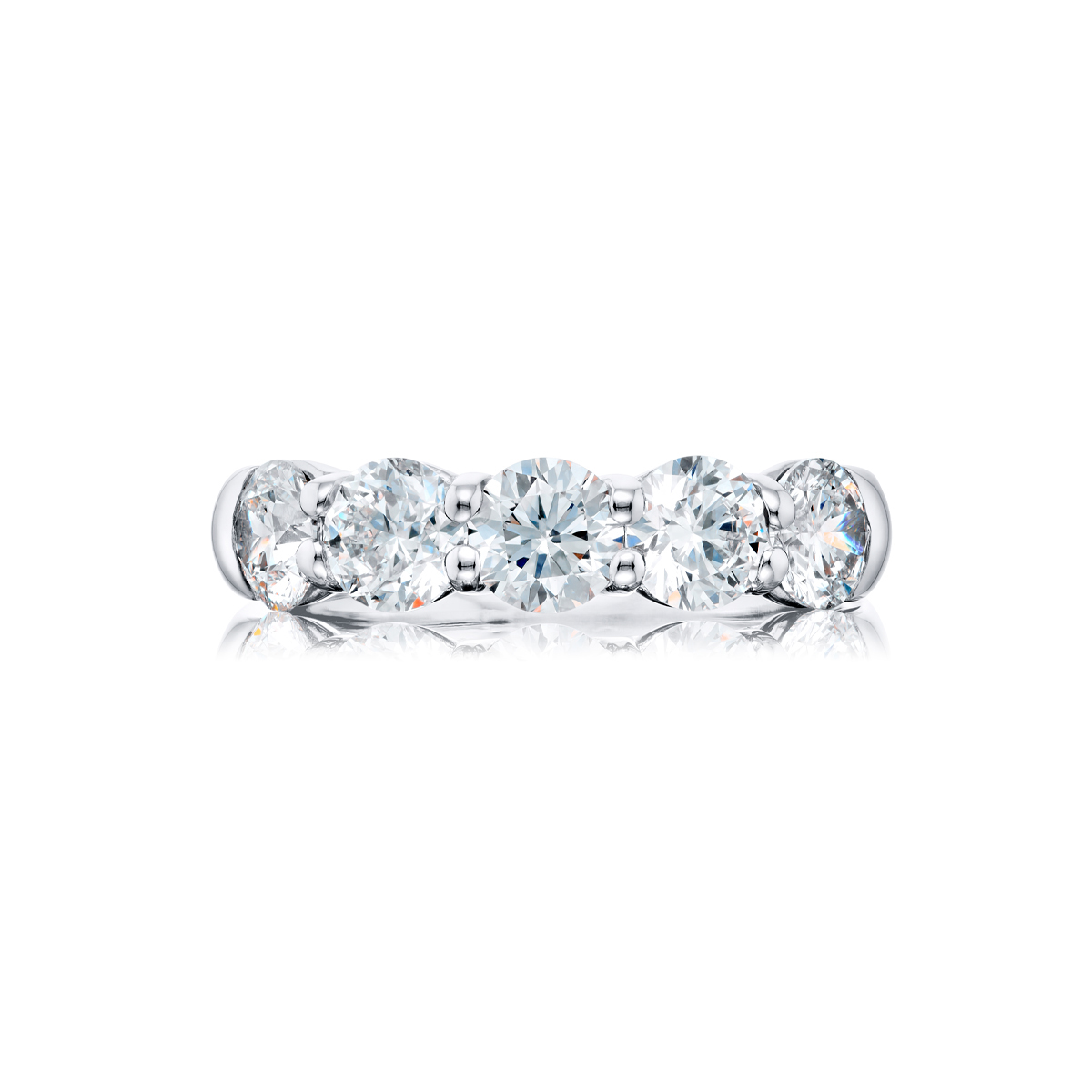 Platinum Round Diamond Single-Row GIA Certified Band