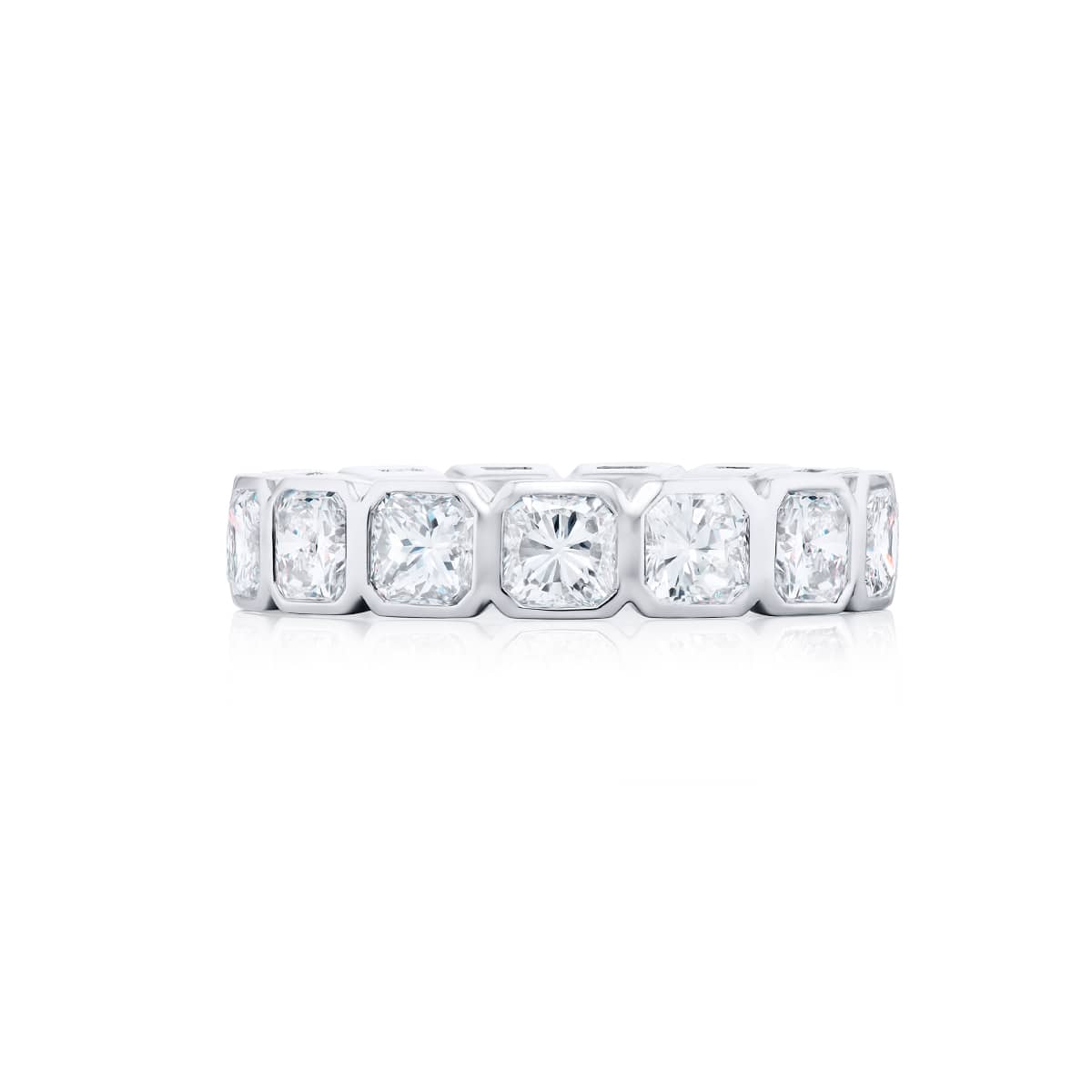 Platinum Radiant-Cut Diamond Eternity Band