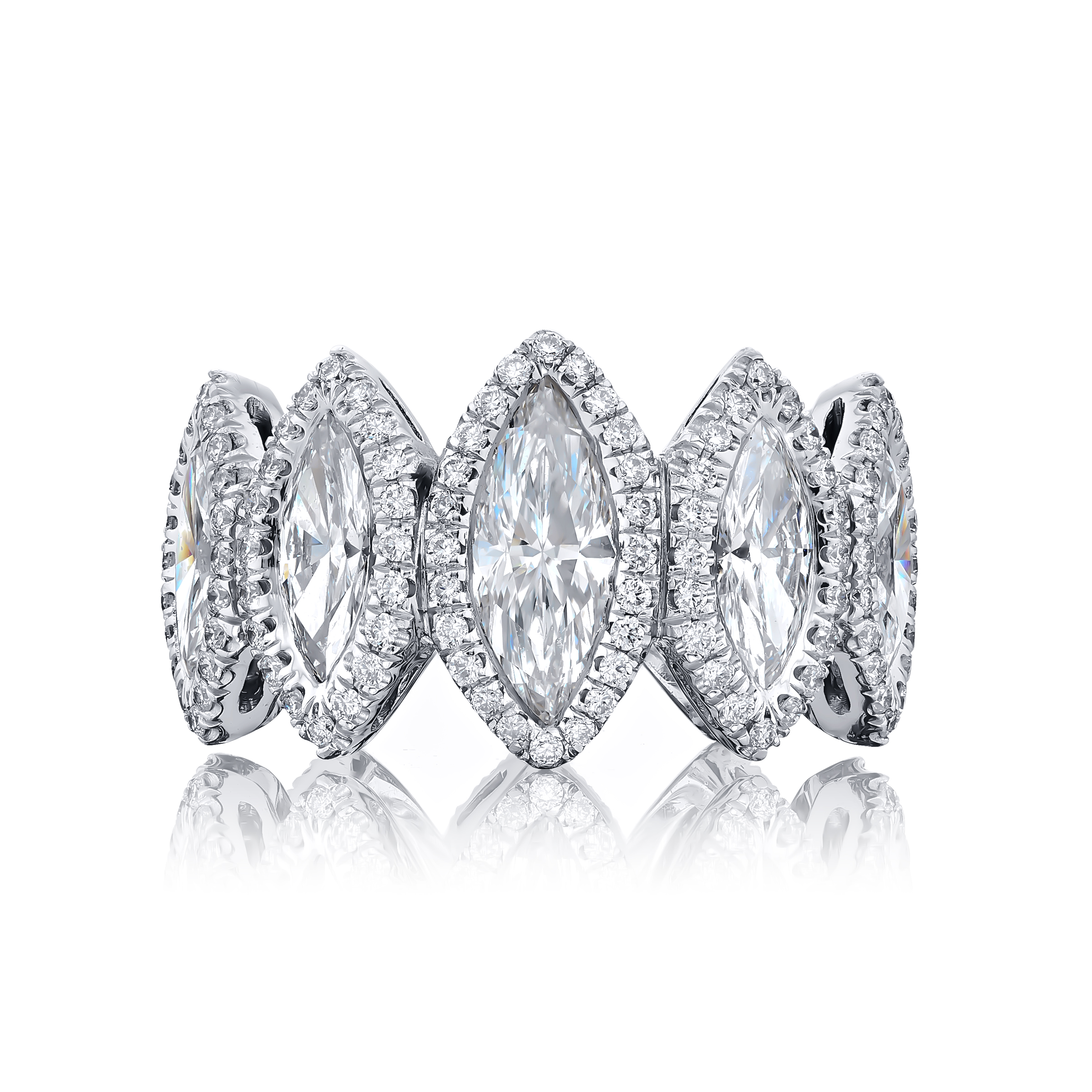 Platinum Marquise Diamond Micro Pav? Eternity Band