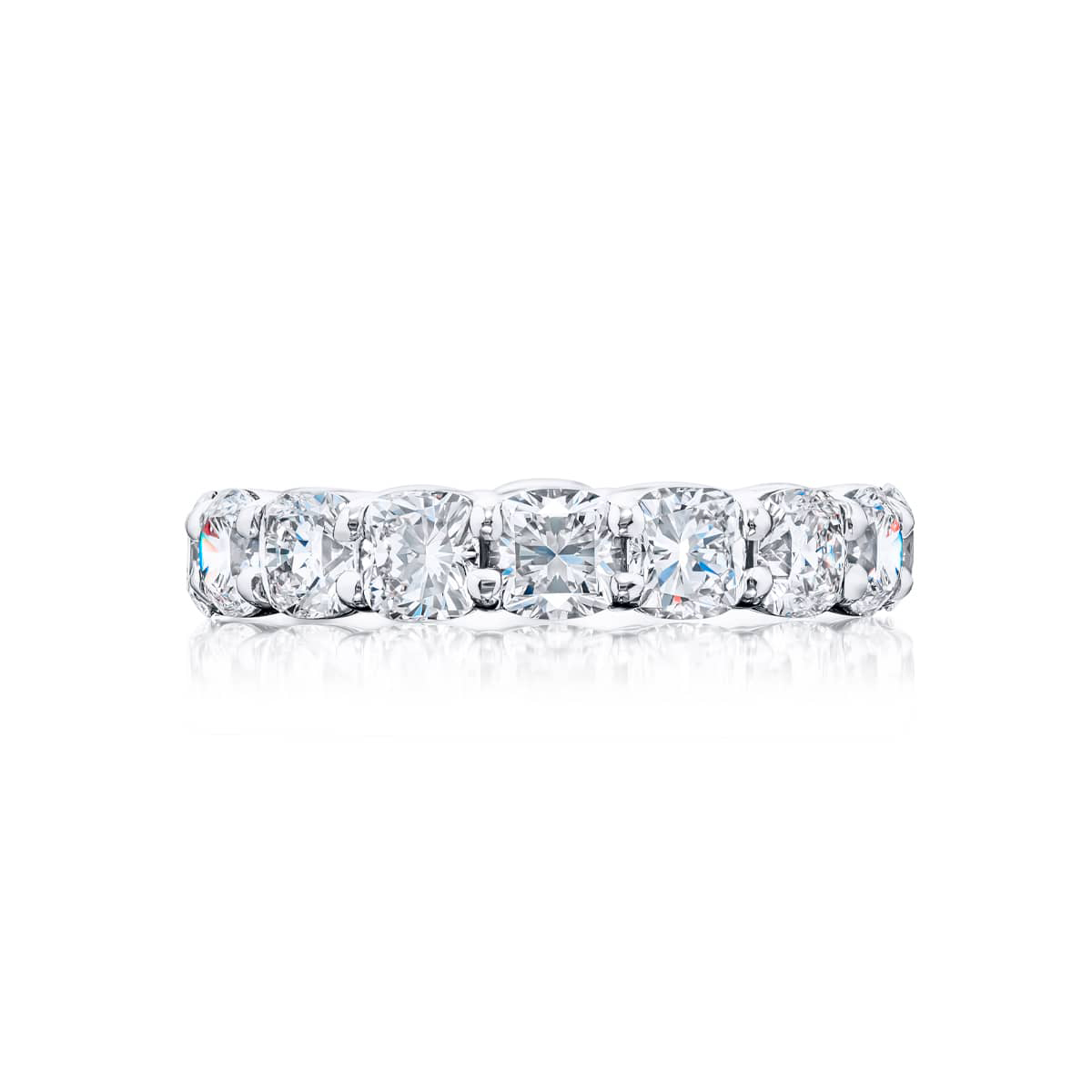 Platinum Cushion-Cut Diamond Eternity Band