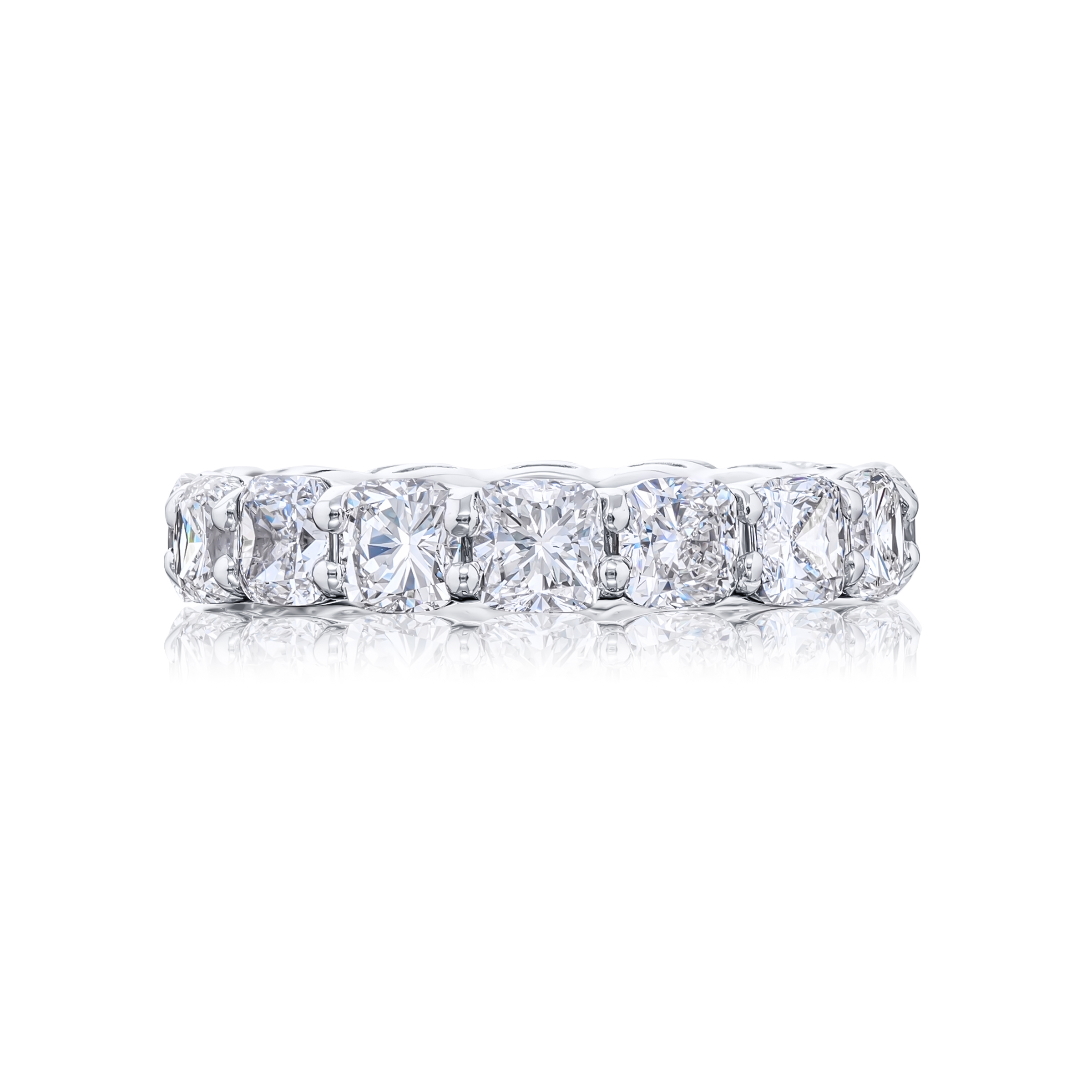 Platinum Cushion-Cut Diamond Eternity Band