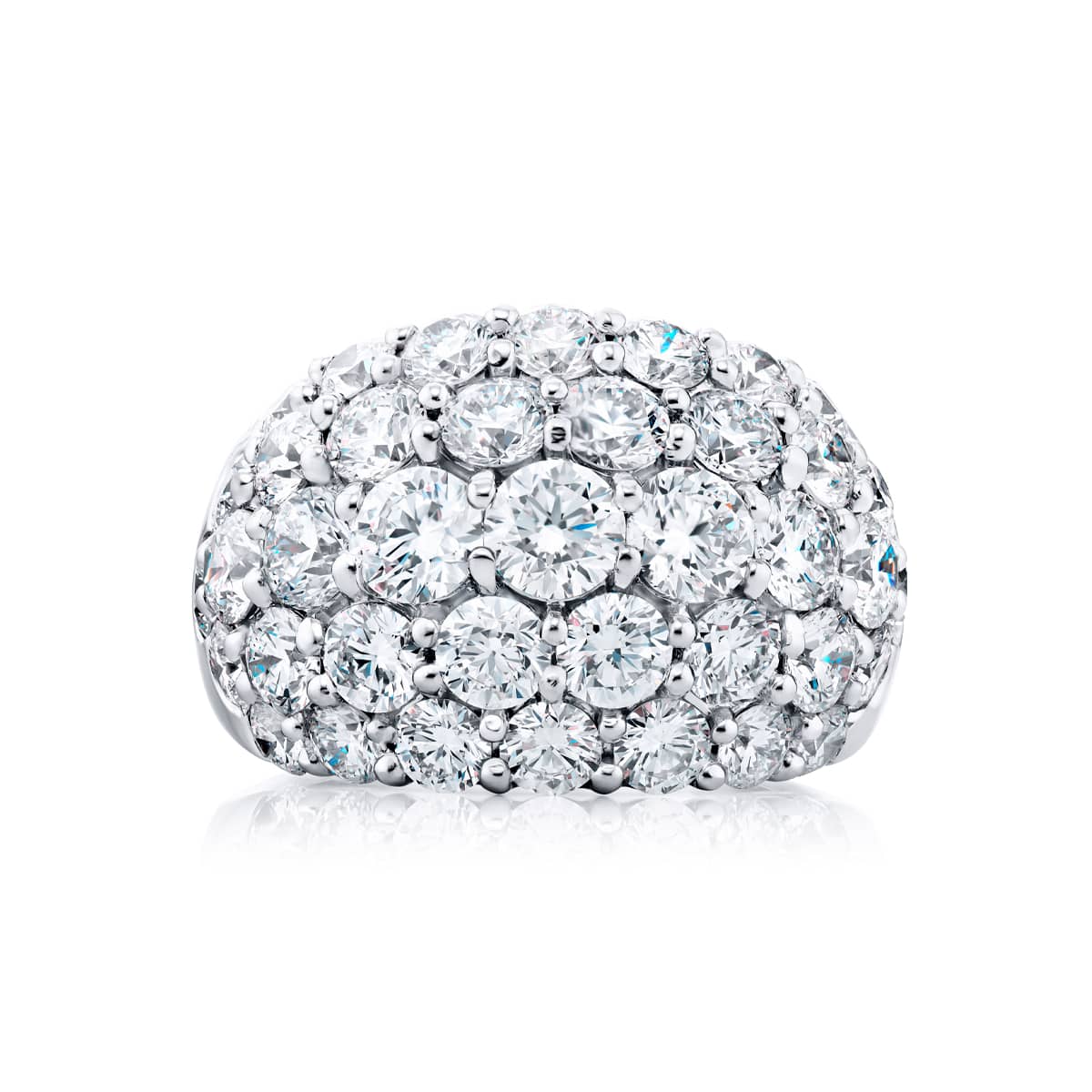 Platinum Round Diamond Five-Row Band