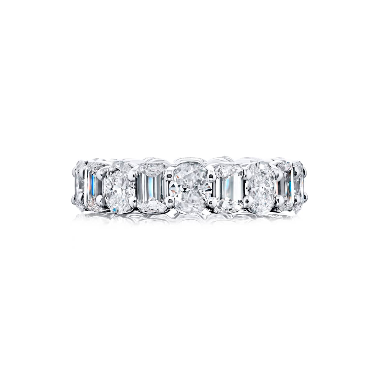 Platinum Emerald-Cut and Oval Diamond Eternity Band