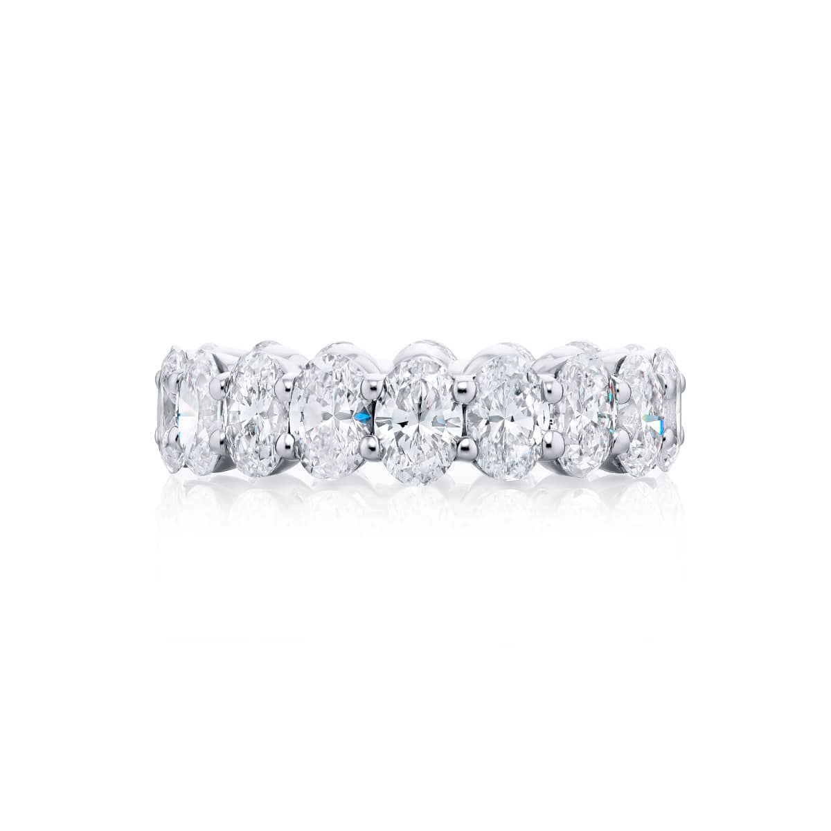 Platinum Oval Diamond Eternity Band